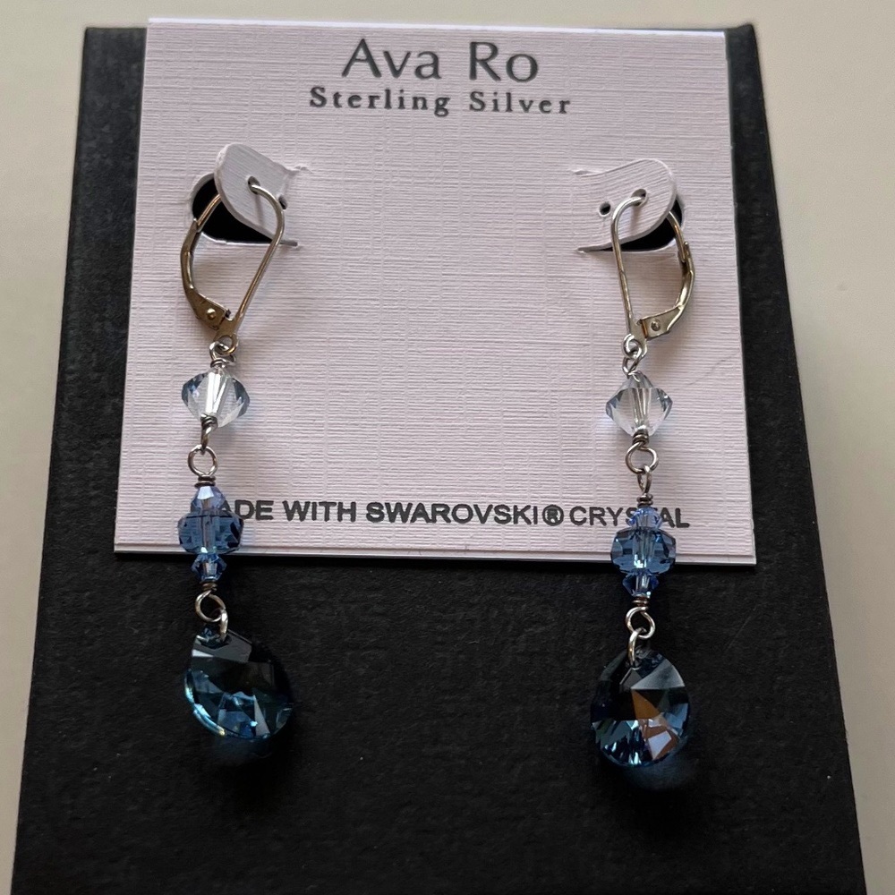 NEW Sterling Silver Earrings with Swarovski Crystals